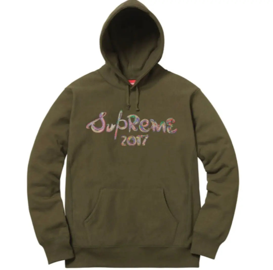 17fw sup -Brush Logo Hooded Sweatshirt