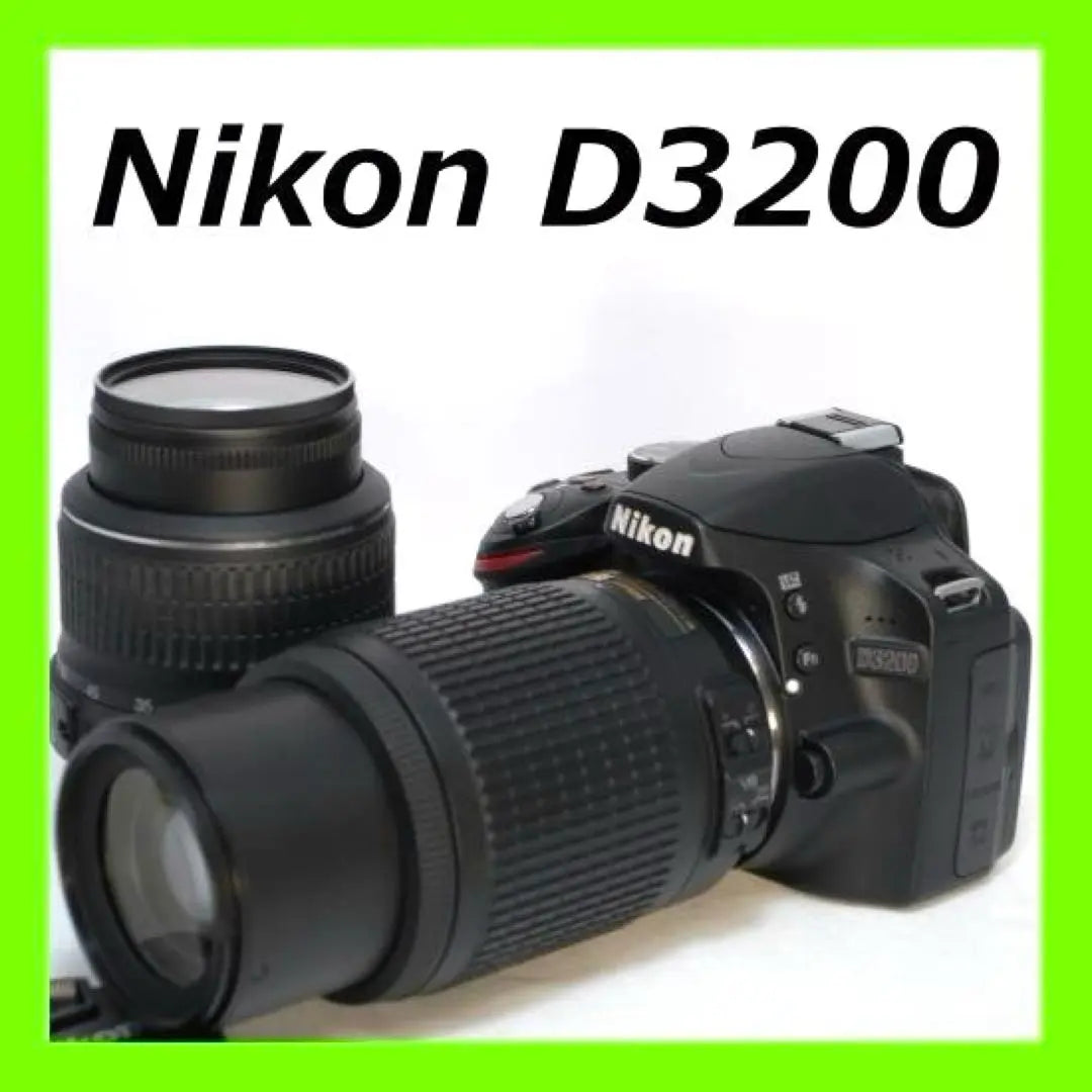 ✨Es seguro incluso para usuarios primerizos✨Transferencia a través de smartphone✨NIKON D3200✨Kit de doble lente