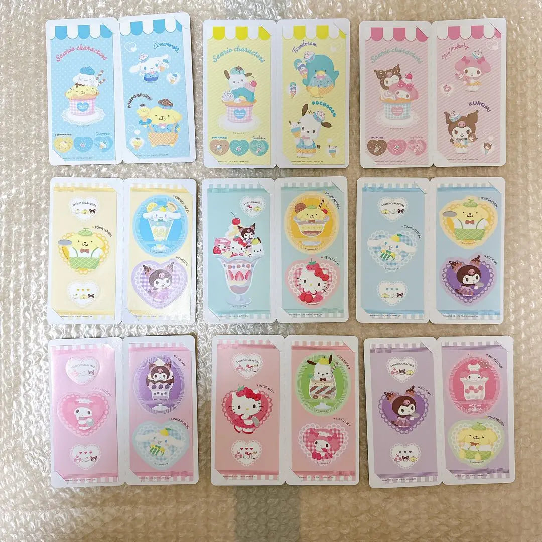 Juego de pegatinas de juguete Sanrio Candy (9 piezas) | サンリオ 食玩 シールセット(9枚)