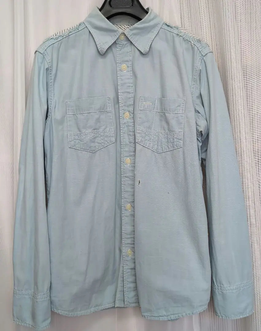 Vintage clothing/Paul Smith Jeans/Men's/Thin Blue/Shirt/L size/Damaged