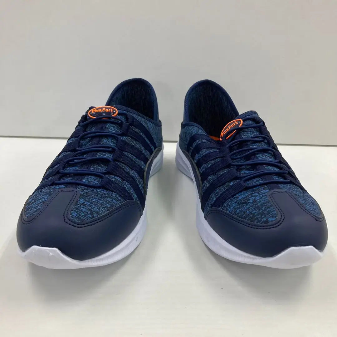 New Men's Size S Lightweight Wide Kickback Sneakers Navy Blue 1266