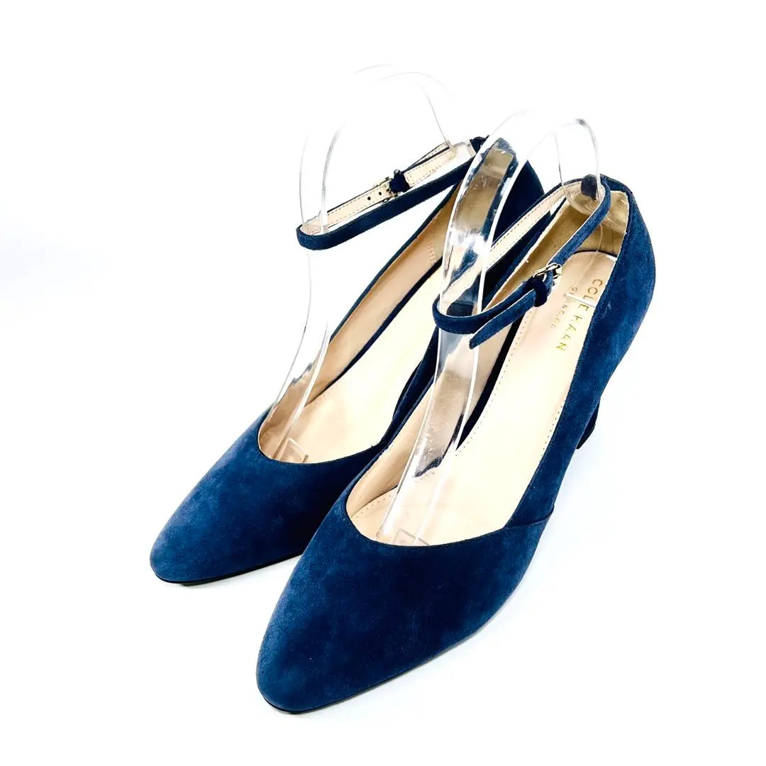 [New and unused] COLE HAAN Strap Suede Pumps Navy 25.5