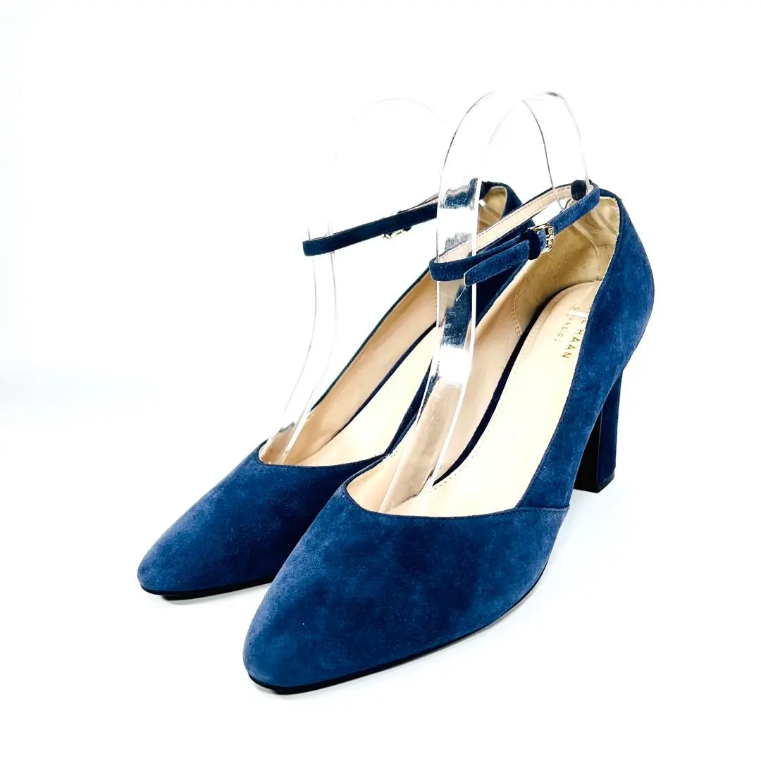 [New and unused] COLE HAAN Strap Suede Pumps Navy 25.5