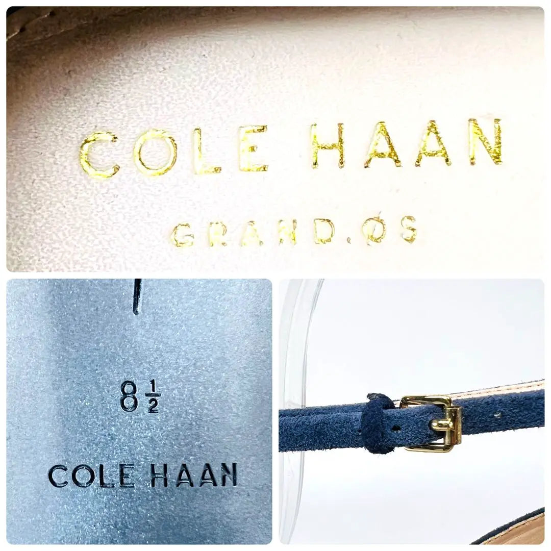 [New and unused] COLE HAAN Strap Suede Pumps Navy 25.5