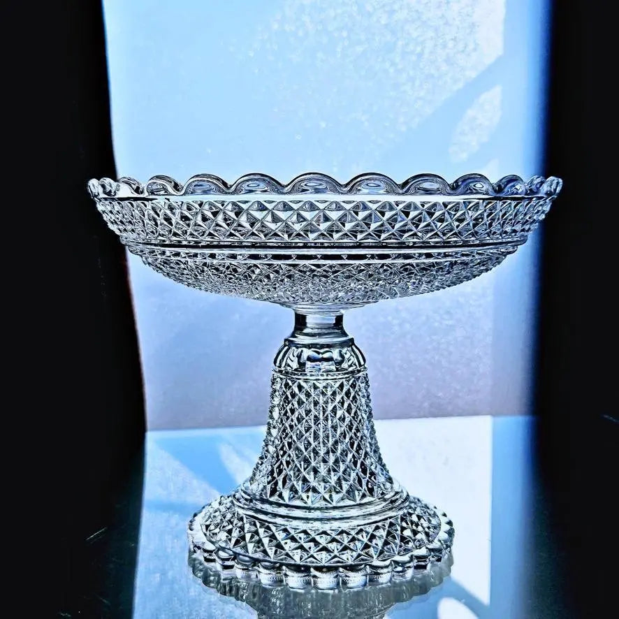 Glowing Old Baccarat Diaman Bizo's Big Compote #2 [Later 19th Century]