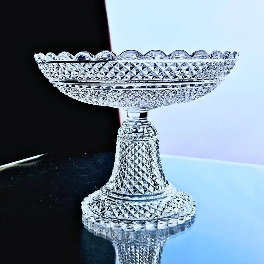 Glowing Old Baccarat Diaman Bizo's Big Compote #2 [Later 19th Century]