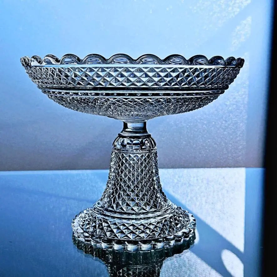 Glowing Old Baccarat Diaman Bizo's Big Compote #2 [Later 19th Century]