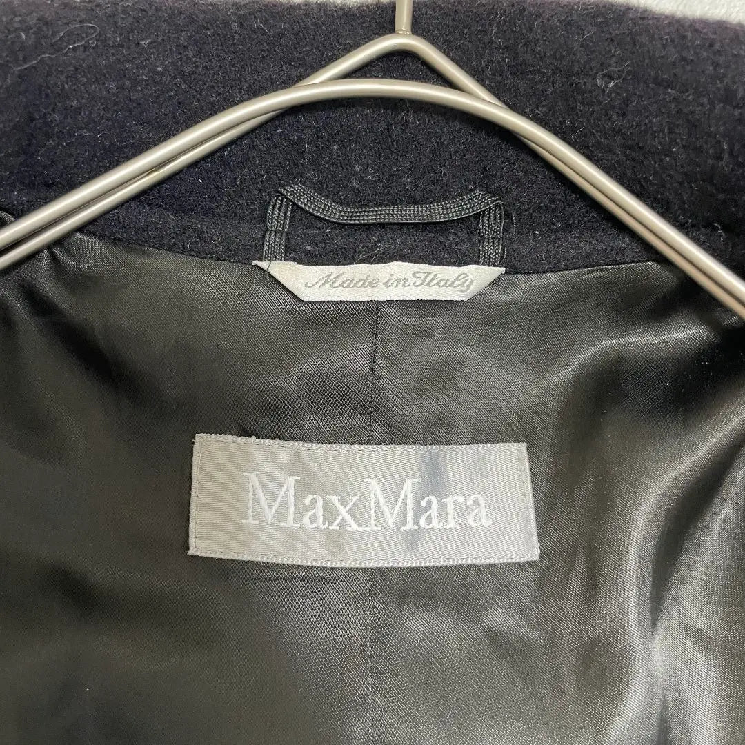 MaxMara Abrigo corto cinturón doble cuello actriz negro 38