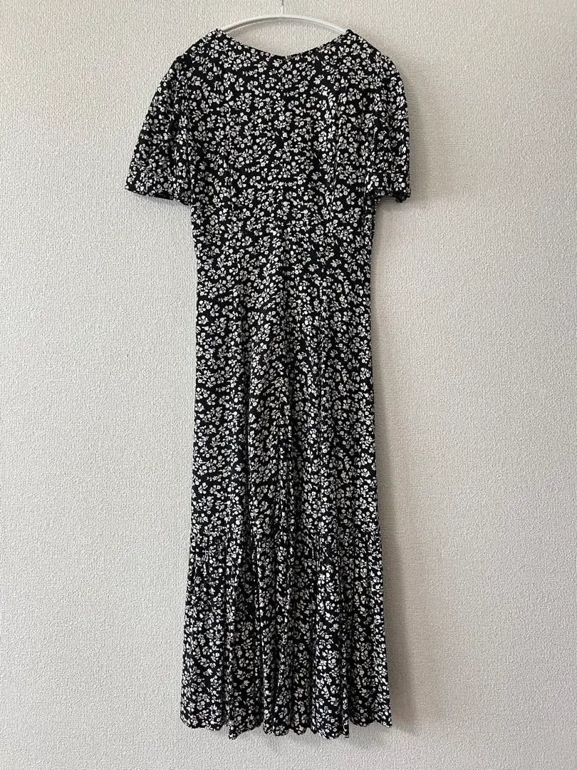 rienda Front Button Pattern Dress Black Size S