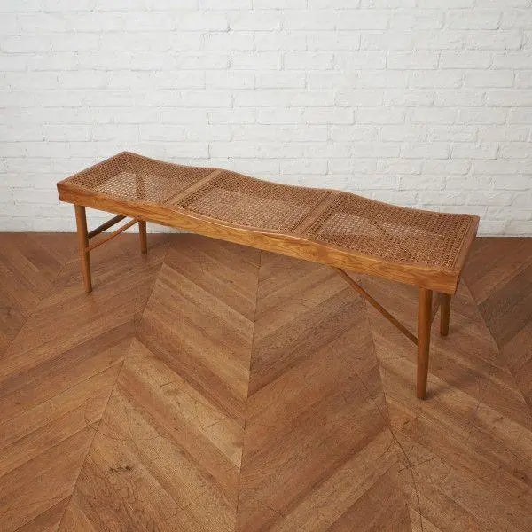 86206★ZARA HOME Banco de madera y ratán Silla de ratán Silla