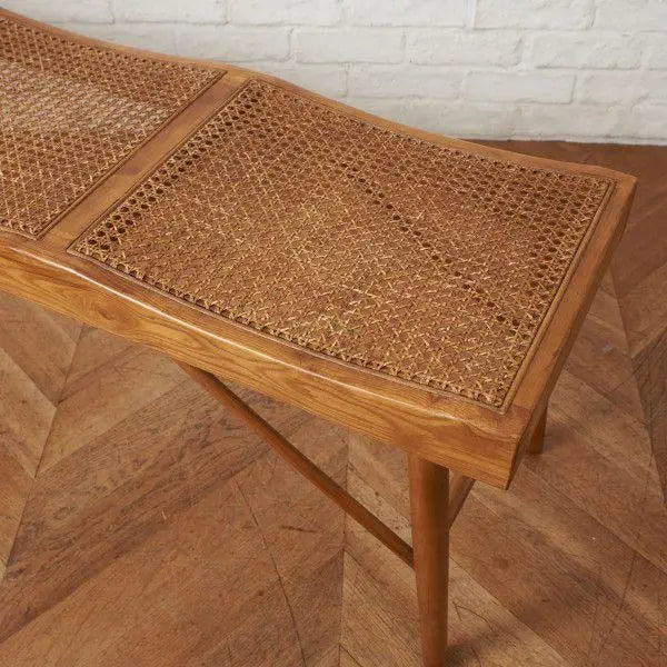 86206★ZARA HOME Wood & Rattan Bench Rattan Chair Chair