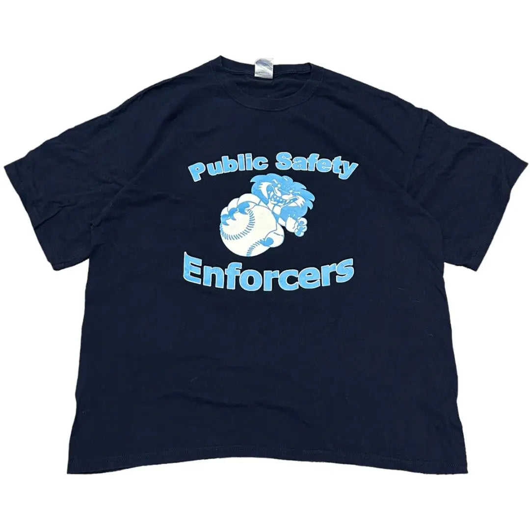 US used clothing, short sleeve T-shirt, baseball, public security officer, enforthors, navy summer used clothing o28