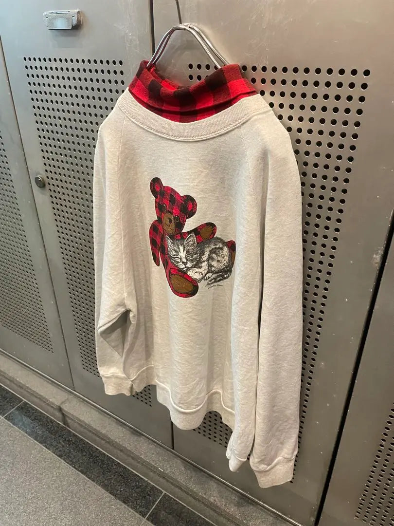 Old clothes vintage sweat sweatshirt fancy high neck