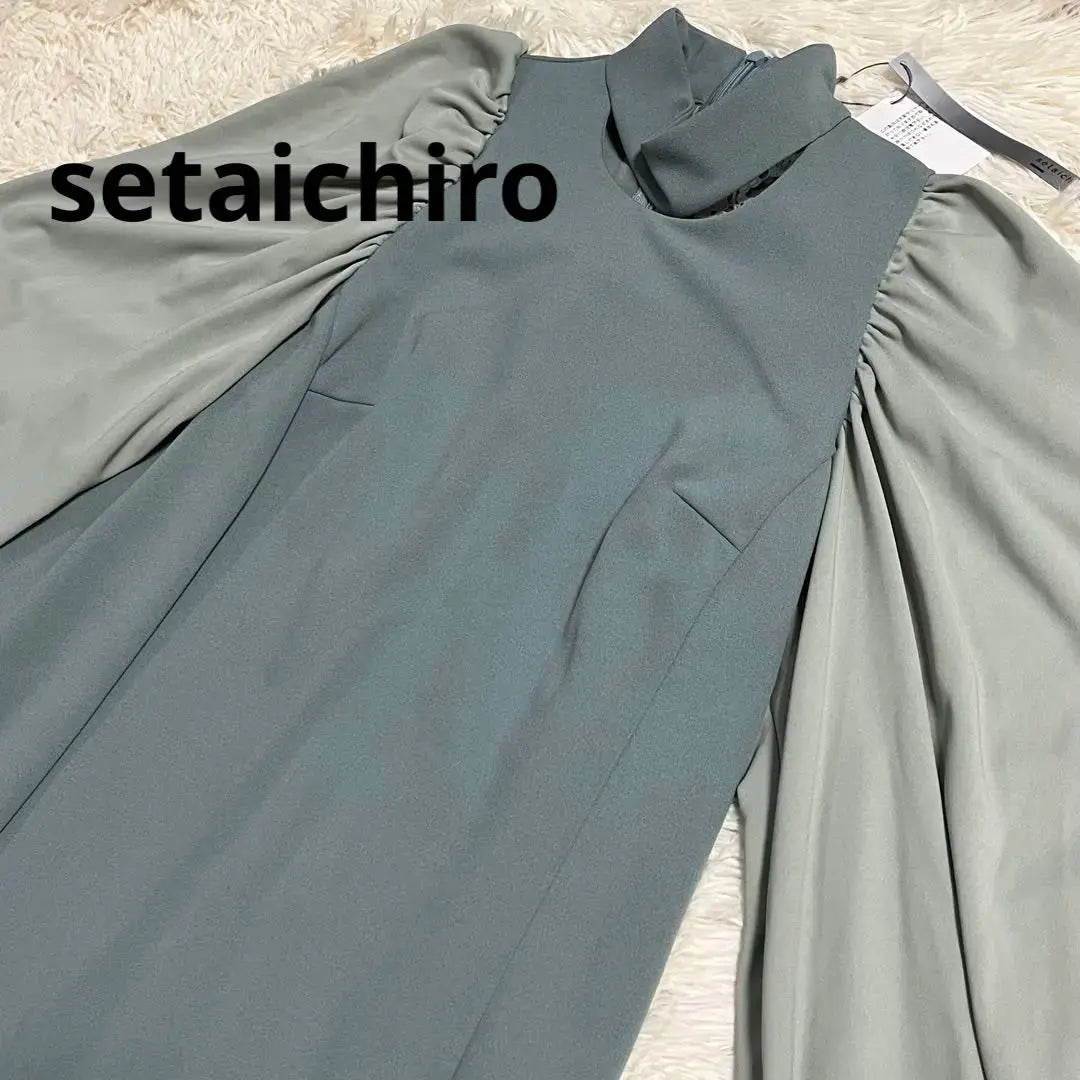 [Nueva etiqueta incluida] Vestido largo Setai Chiro con diseño de cuello verde menta