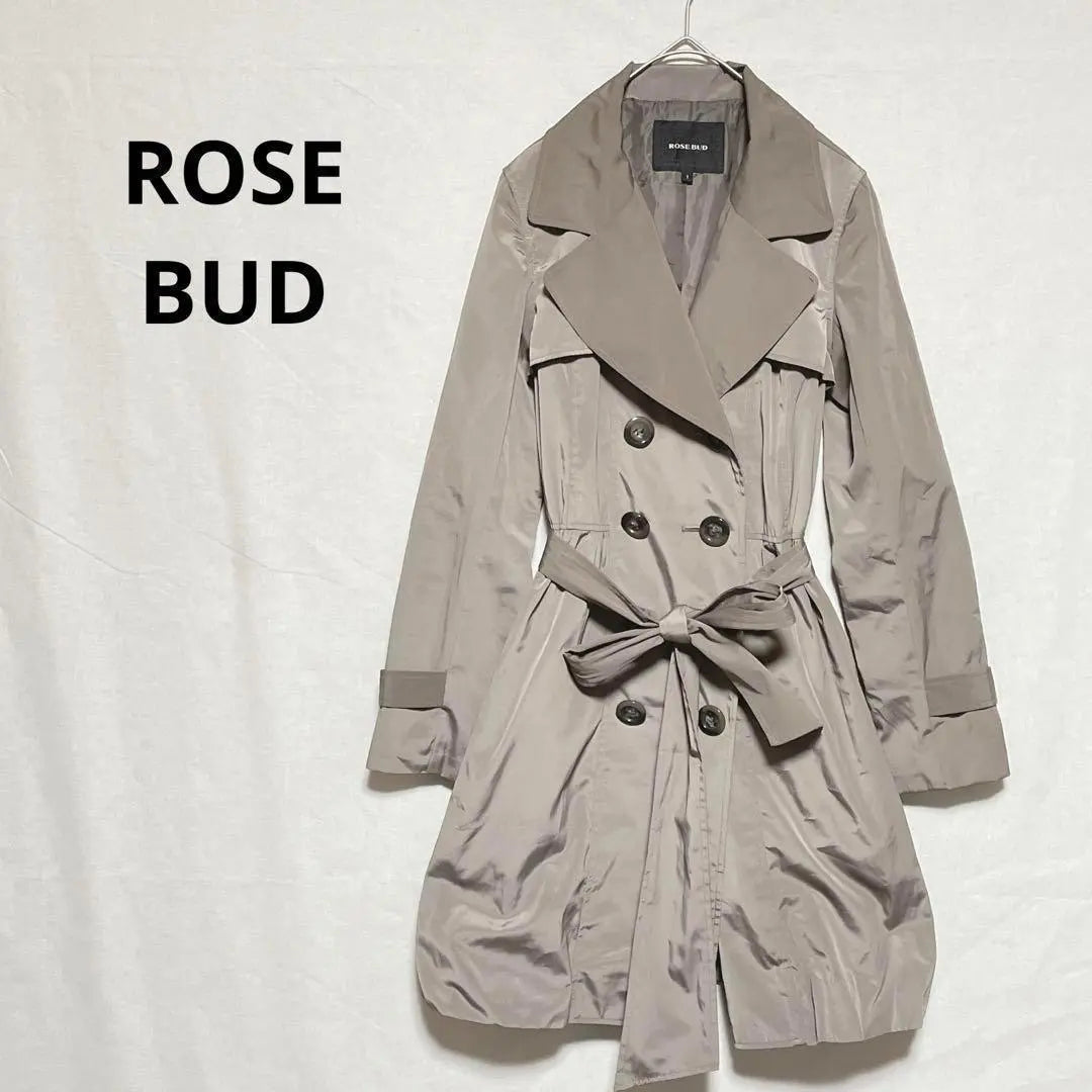 Rosebud/Luxurious/Double trench coat/Lining/Belt/Peplum/Elegant