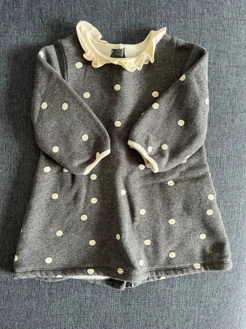 Petit Bateau One Piece Gray Polka Dot