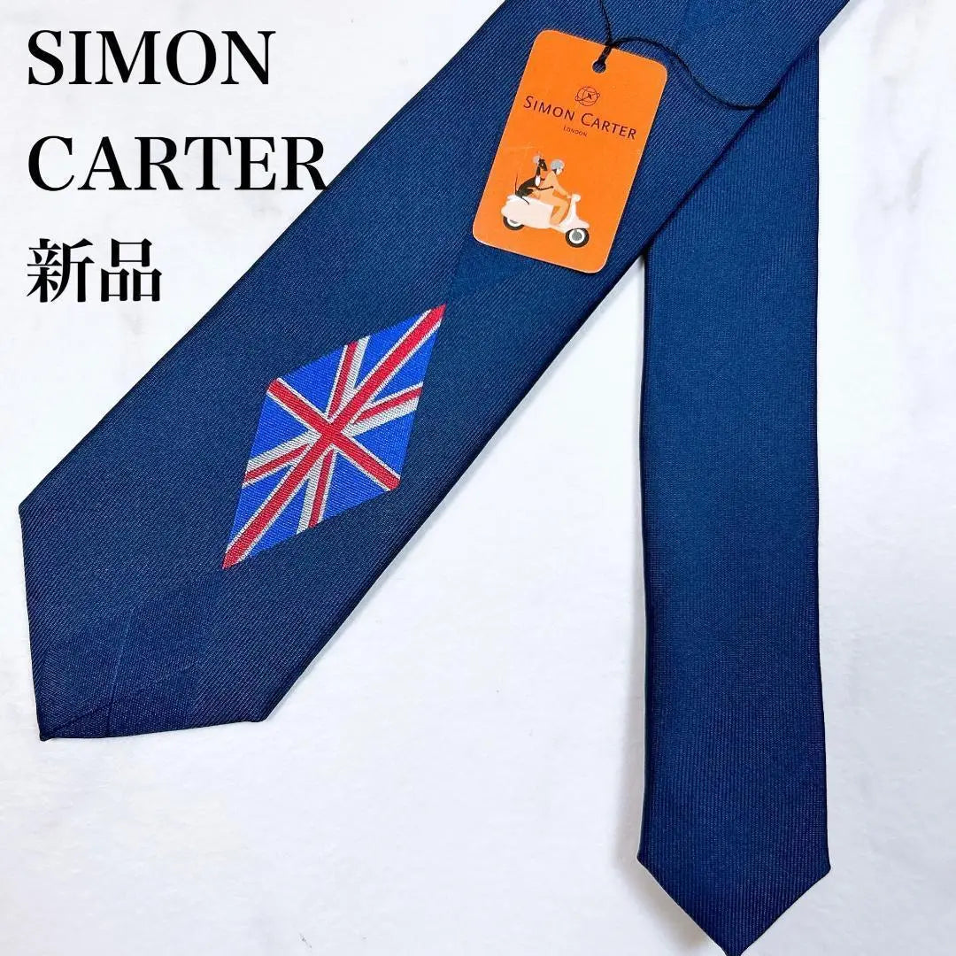 ◇[Nuevo] Corbata de seda SIMON CARTER fabricada en Japón para caballeros Estampado integral