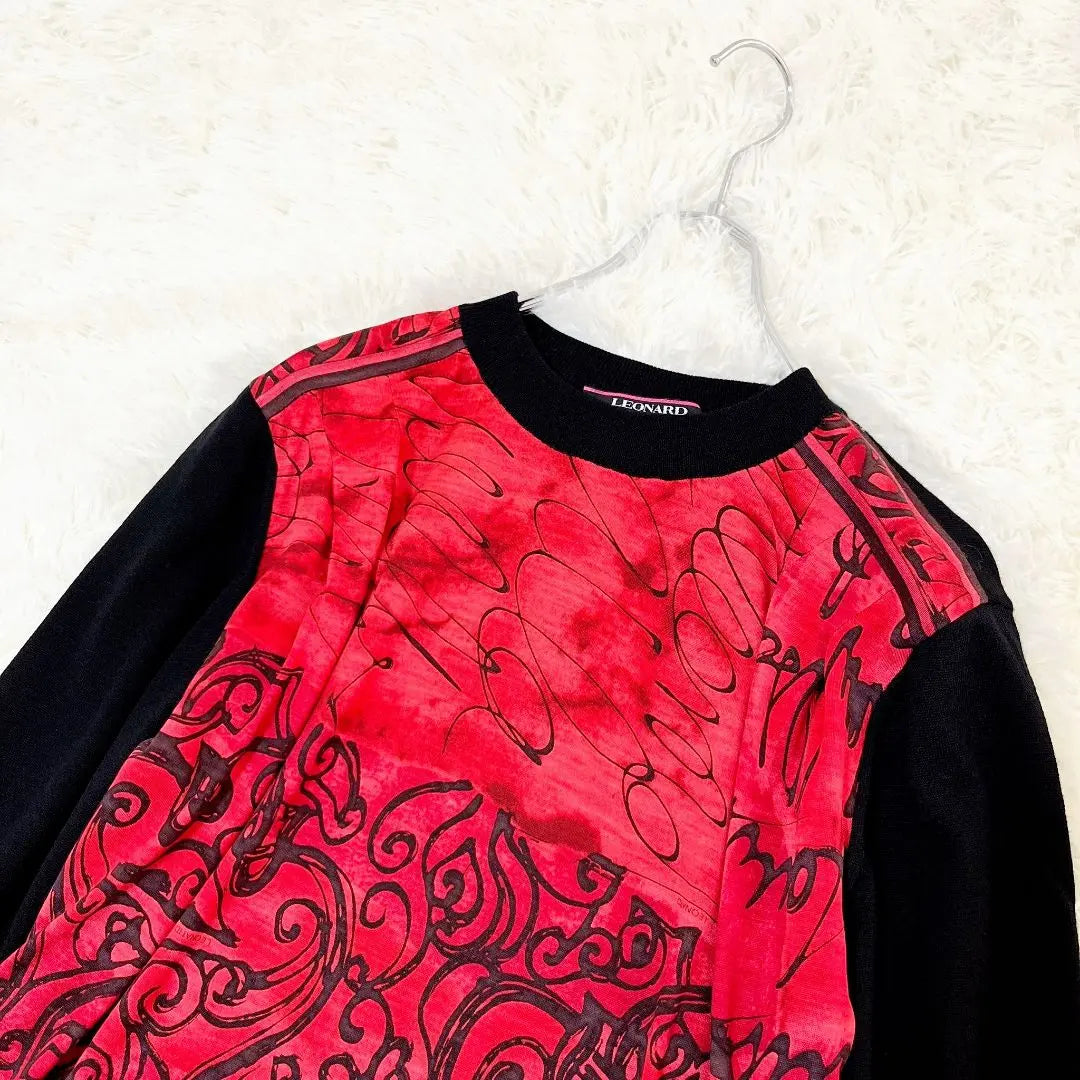 [Good condition] LEONARD Cut and sew bicolor floral pattern rare model