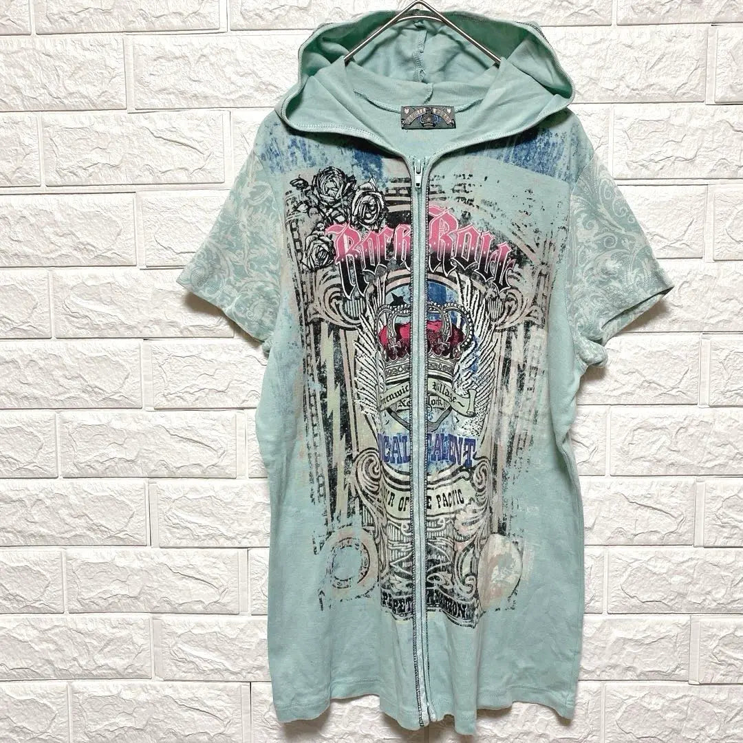 [Vanilla Sugar] Printed Hooded Hoodie Y2K Moss Green M