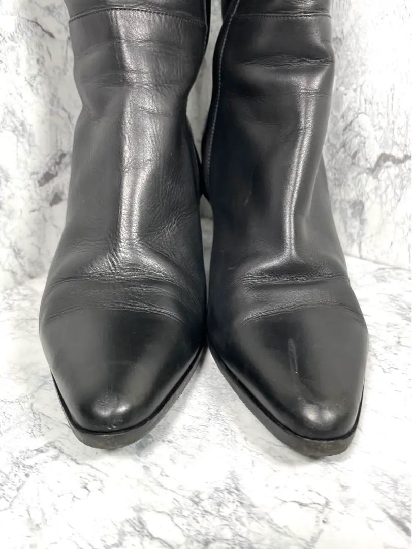 [Extremadamente hermoso] HERMES ☆ Botas largas ☆ Botas de cuero ☆ Botas de salto ☆ 37 ☆ Negro | 【極美品】HERMES☆ロングブーツ☆レザーブーツ☆ジャンピングブーツ☆37☆黒