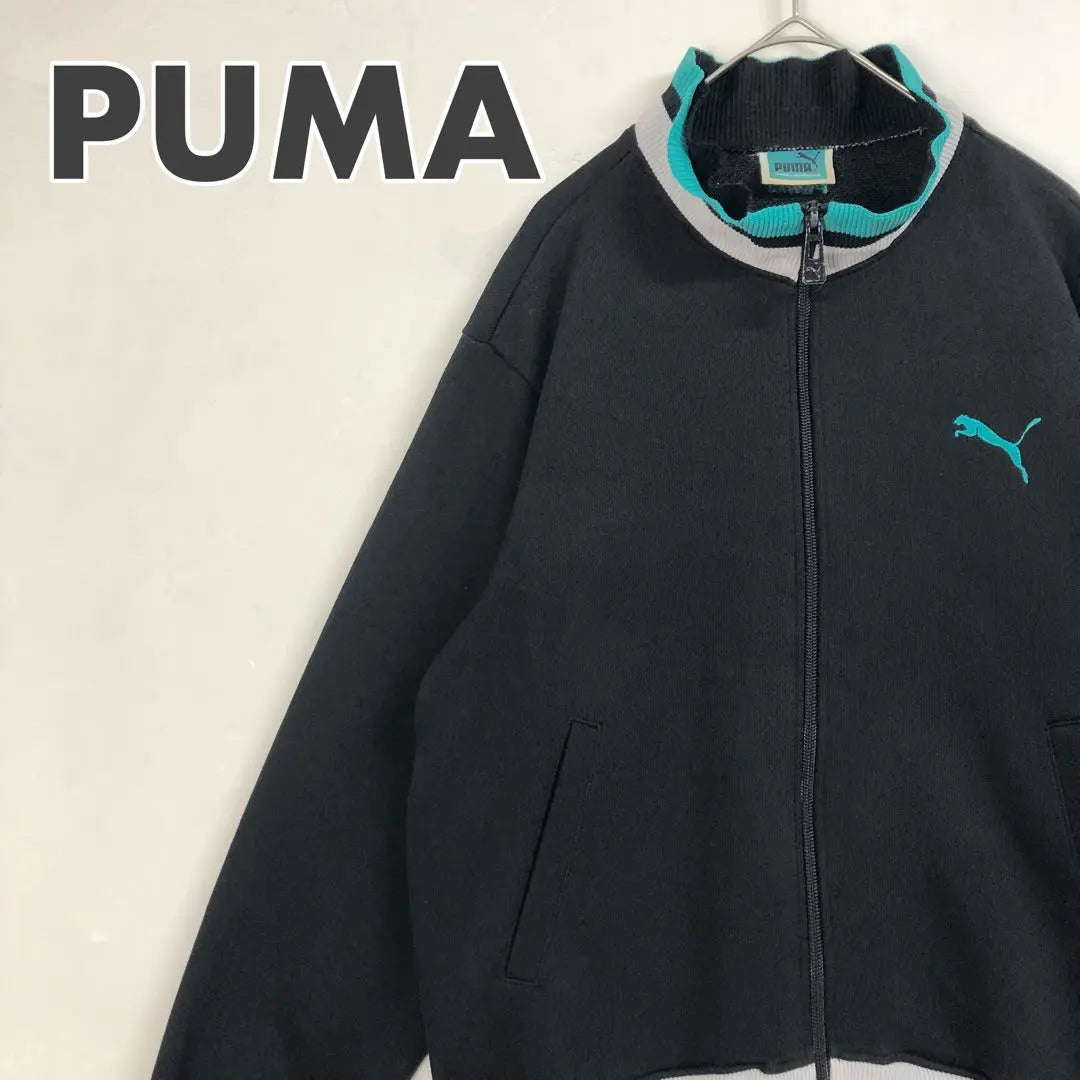 2620 Puma jersey track jacket embroidered logo loose dotted black