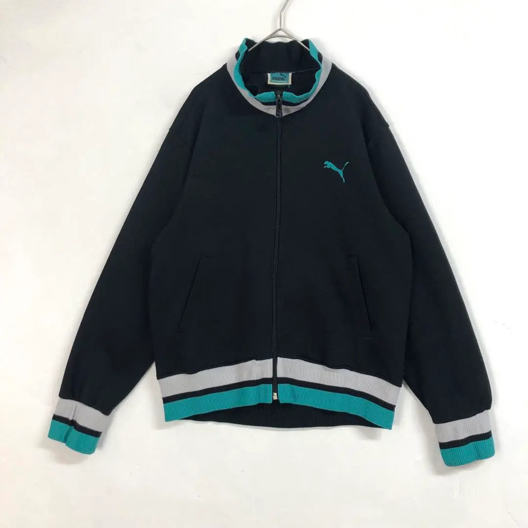 2620 Puma jersey track jacket embroidered logo loose dotted black