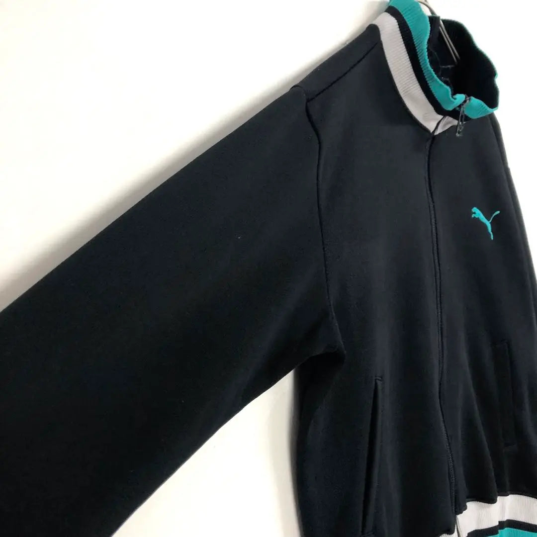 2620 Puma jersey track jacket embroidered logo loose dotted black