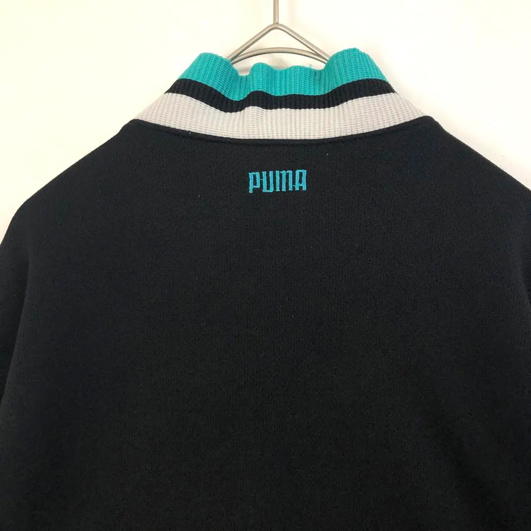 2620 Puma jersey track jacket embroidered logo loose dotted black