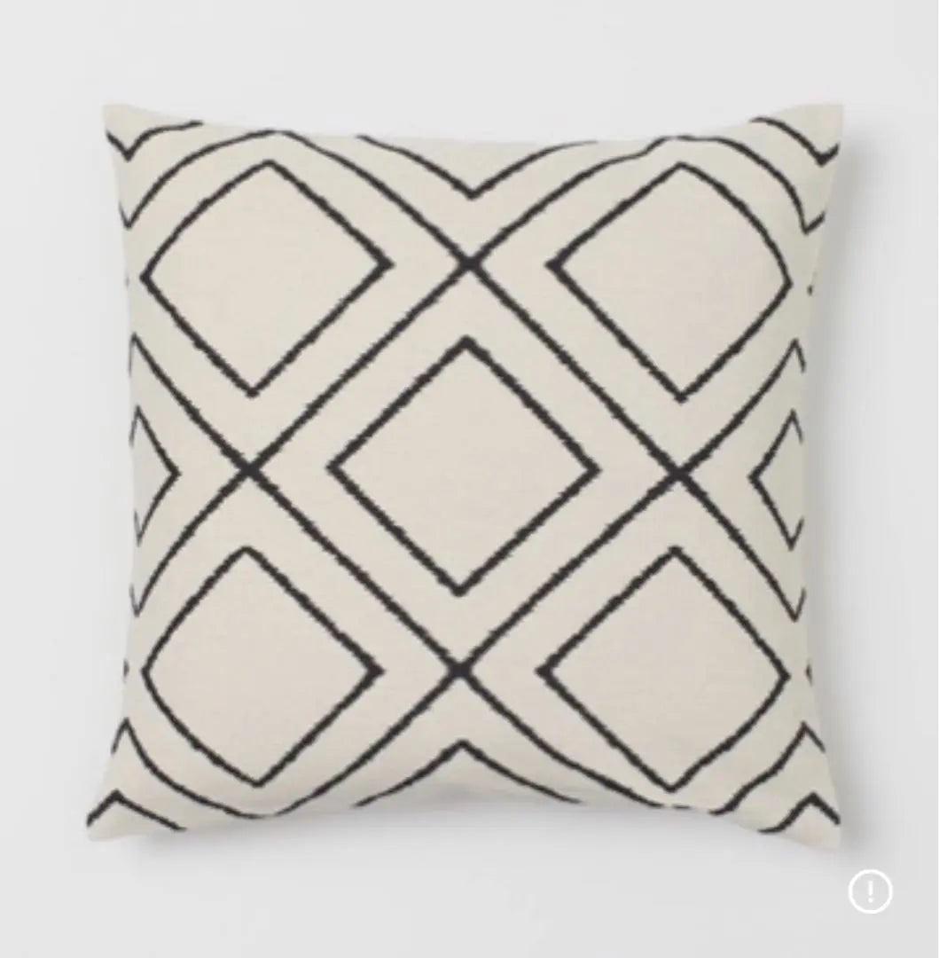 Brand new, unused tag included, H&MHOME geometric pattern cushion cover, ivory x black