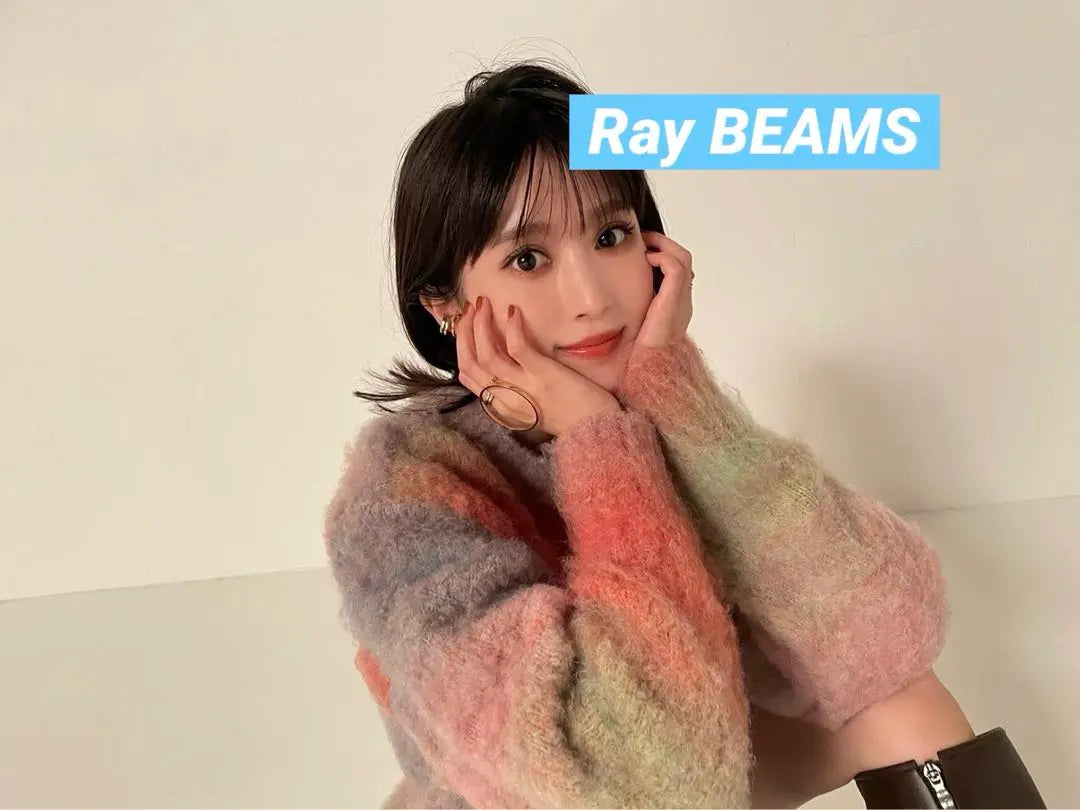 [Wearing Riko Fukumoto] Ray BEAMS Gradation Crew Neck Pullover