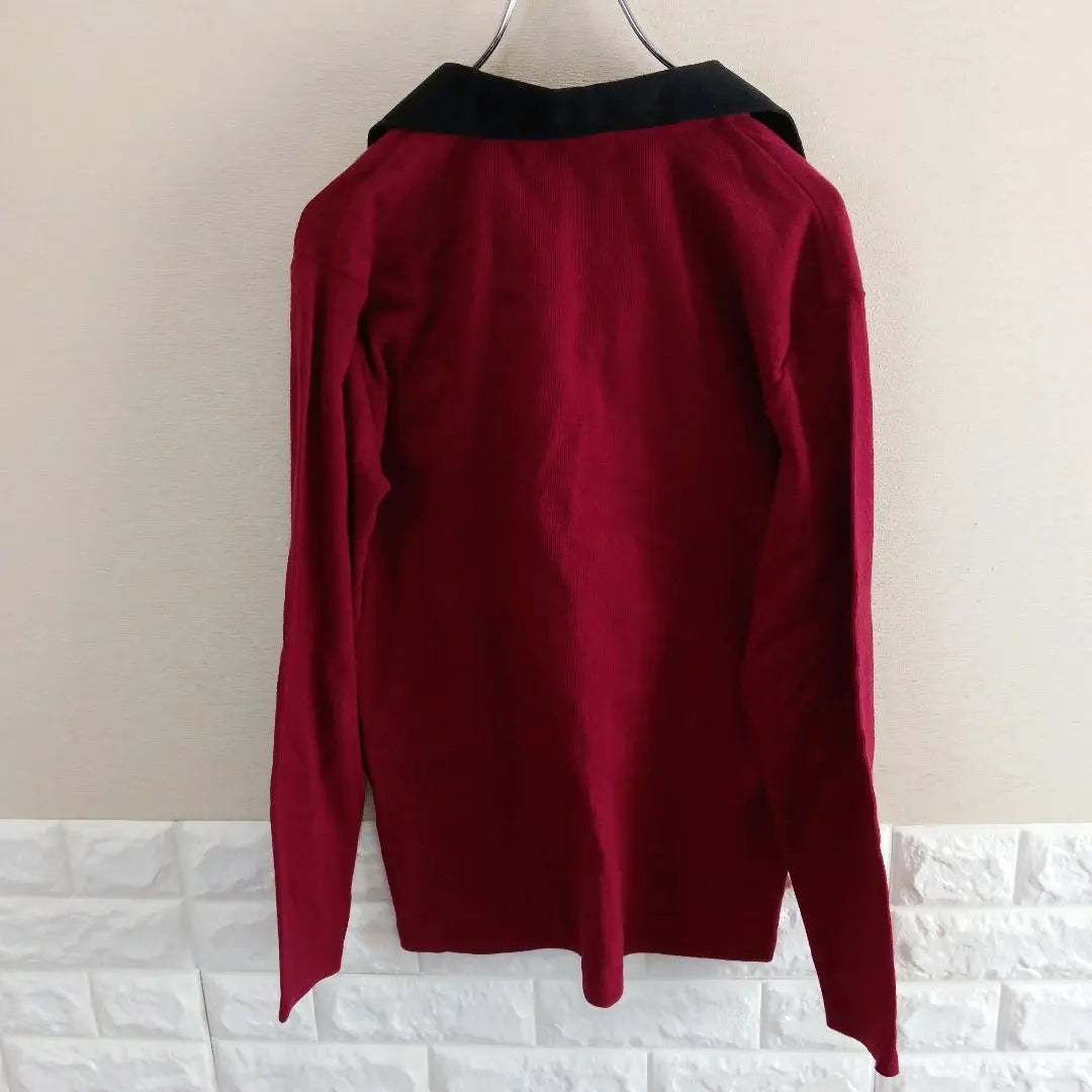 ◆ Long sleeve tops ◆ m with thin collar skipper cut -and -sew Spring and autumn ◆ M0411