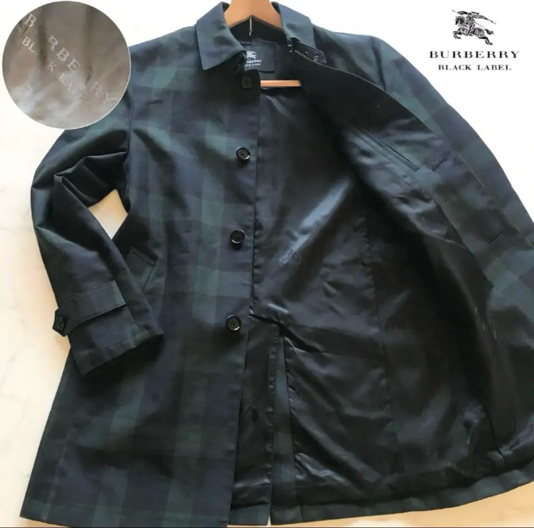 Unused grade/Equivalent to XL ● Burberry Black Label Coat All-over Pattern Cowhide Green