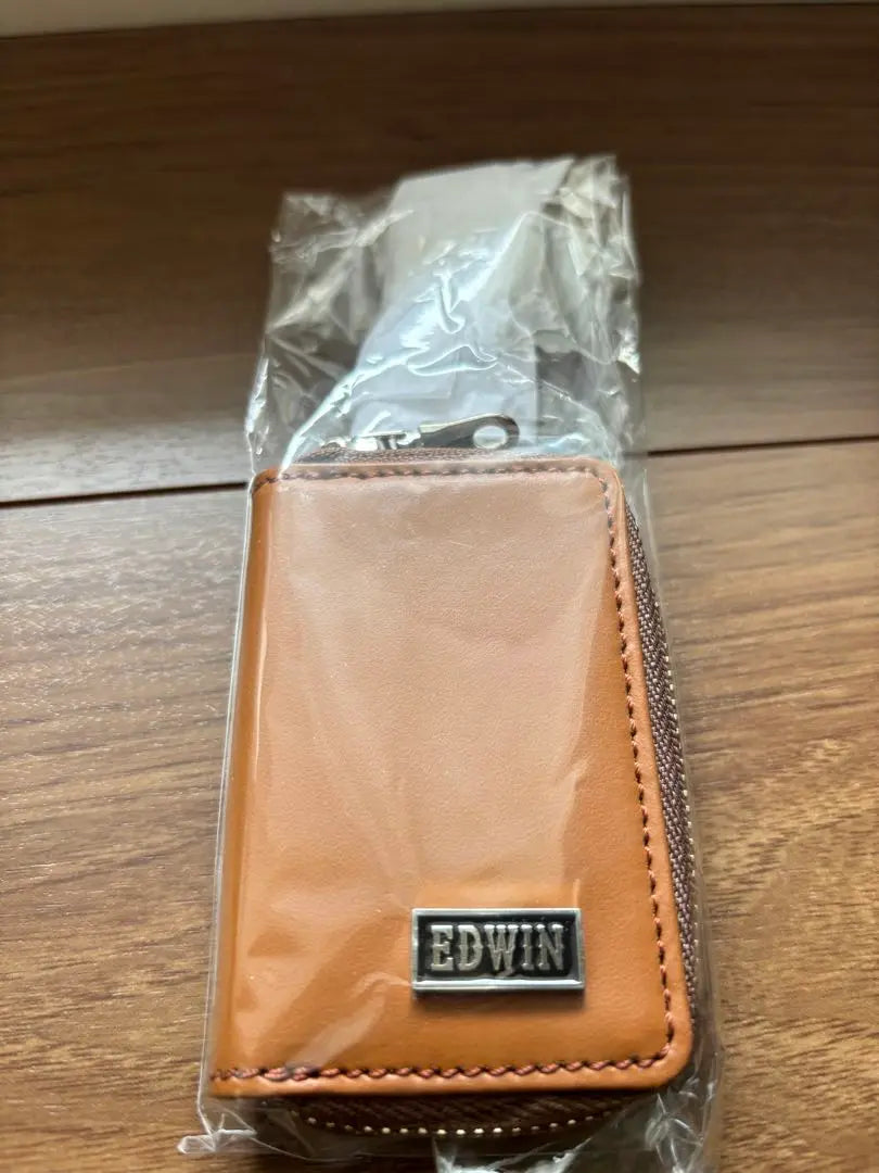 [Edwin] Estuche para llaves, juego de 5 piezas, de cuero, compacto, marrón triple