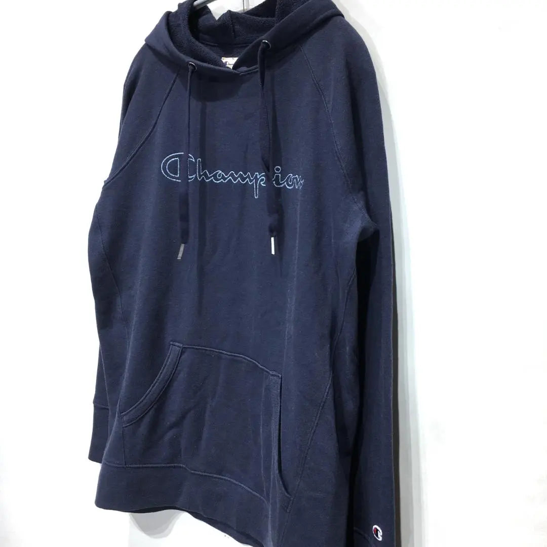 [Immediate delivery] Beautiful condition Big logo Champion Parka M Navy, directly imported from USA 1141