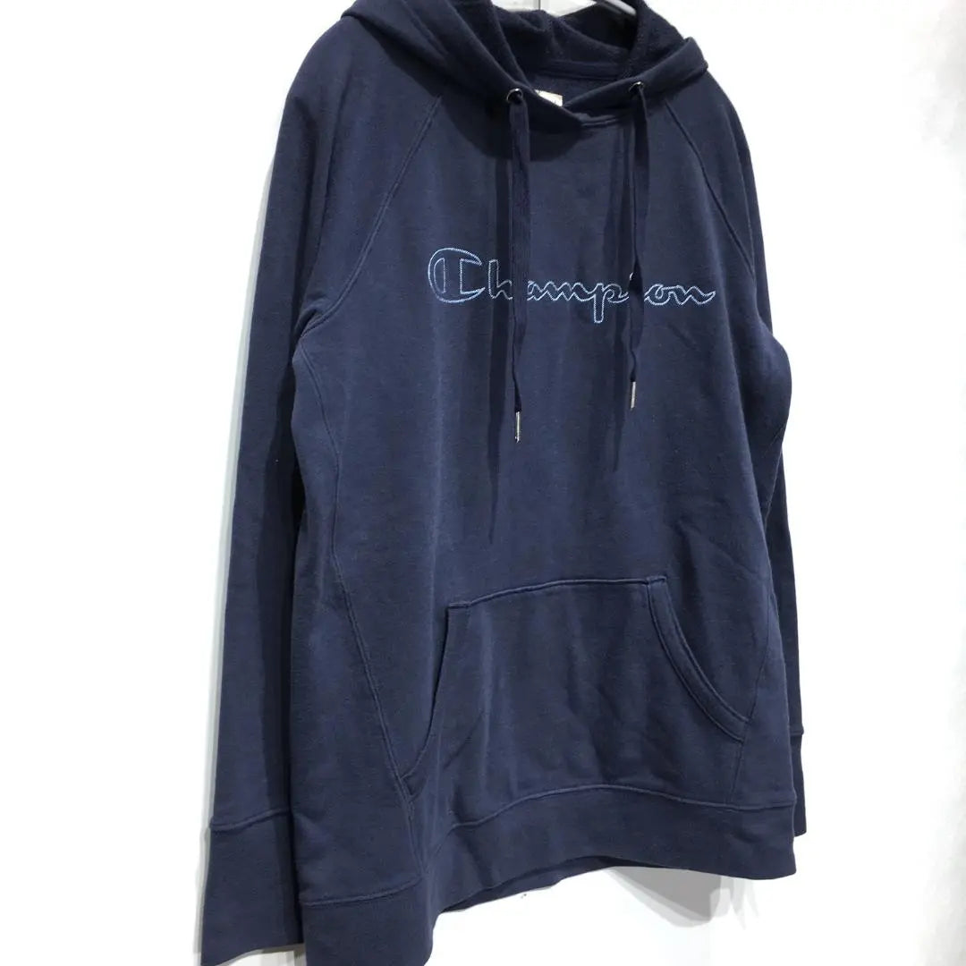 [Immediate delivery] Beautiful condition Big logo Champion Parka M Navy, directly imported from USA 1141