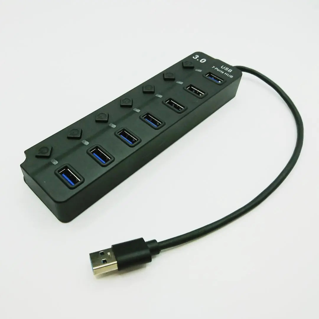 Concentrador USB de 7 puertos con interruptor independiente y conmutador B