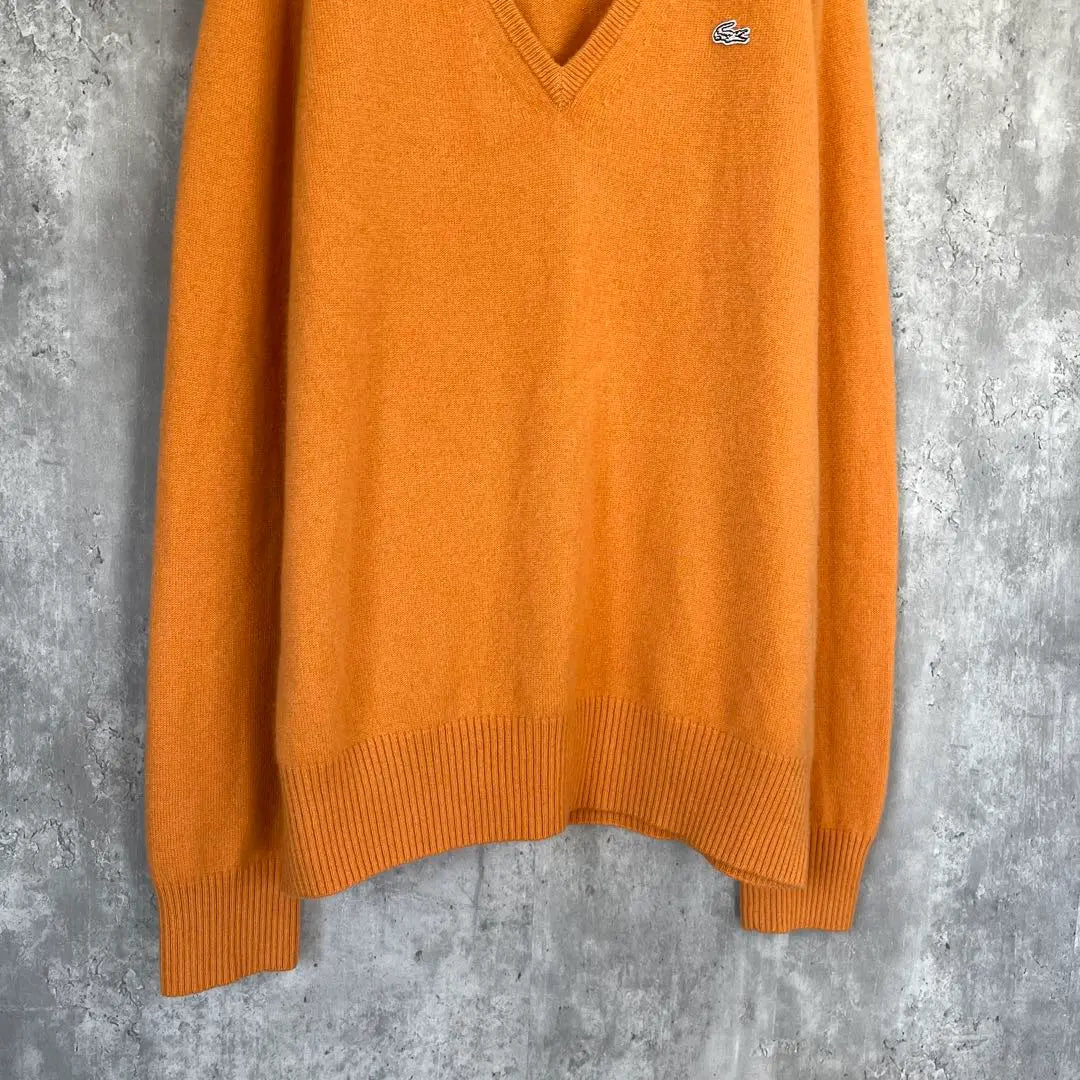 [100% cashmere] LACOSTE V-neck sweater, second-hand clothing, unisex