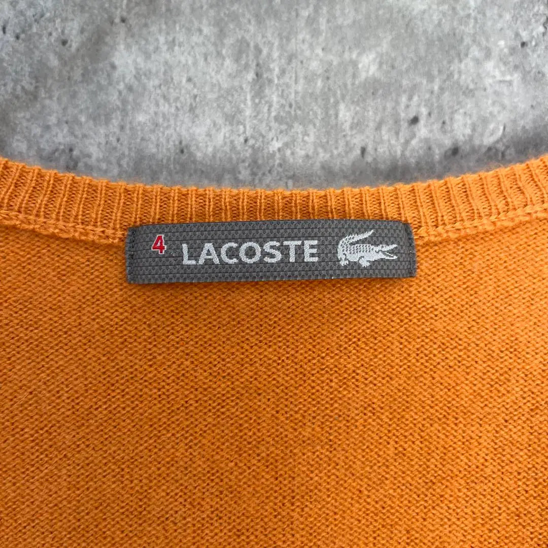 [100% cashmere] LACOSTE V-neck sweater, second-hand clothing, unisex