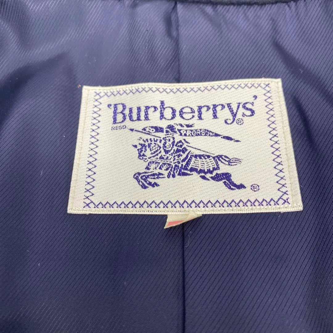 [Rare and beautiful condition] Burberry vintage double jacket, gold button, blazer, navy