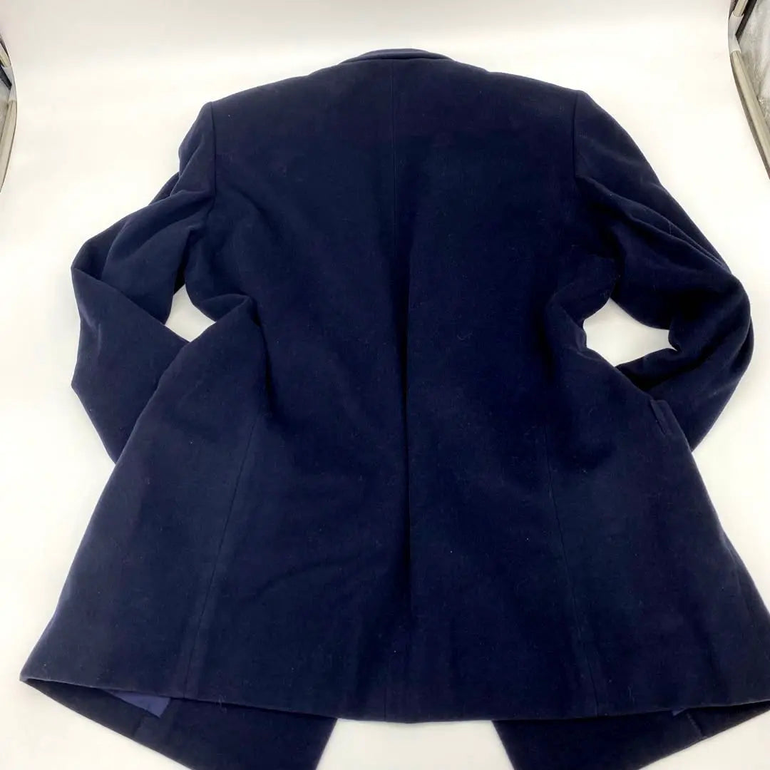 [Rare and beautiful condition] Burberry vintage double jacket, gold button, blazer, navy