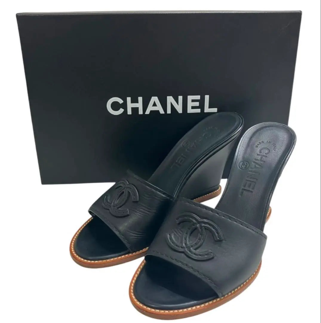 ⭐CHANEL Coco Mark Matelasse Sandals 35.5C