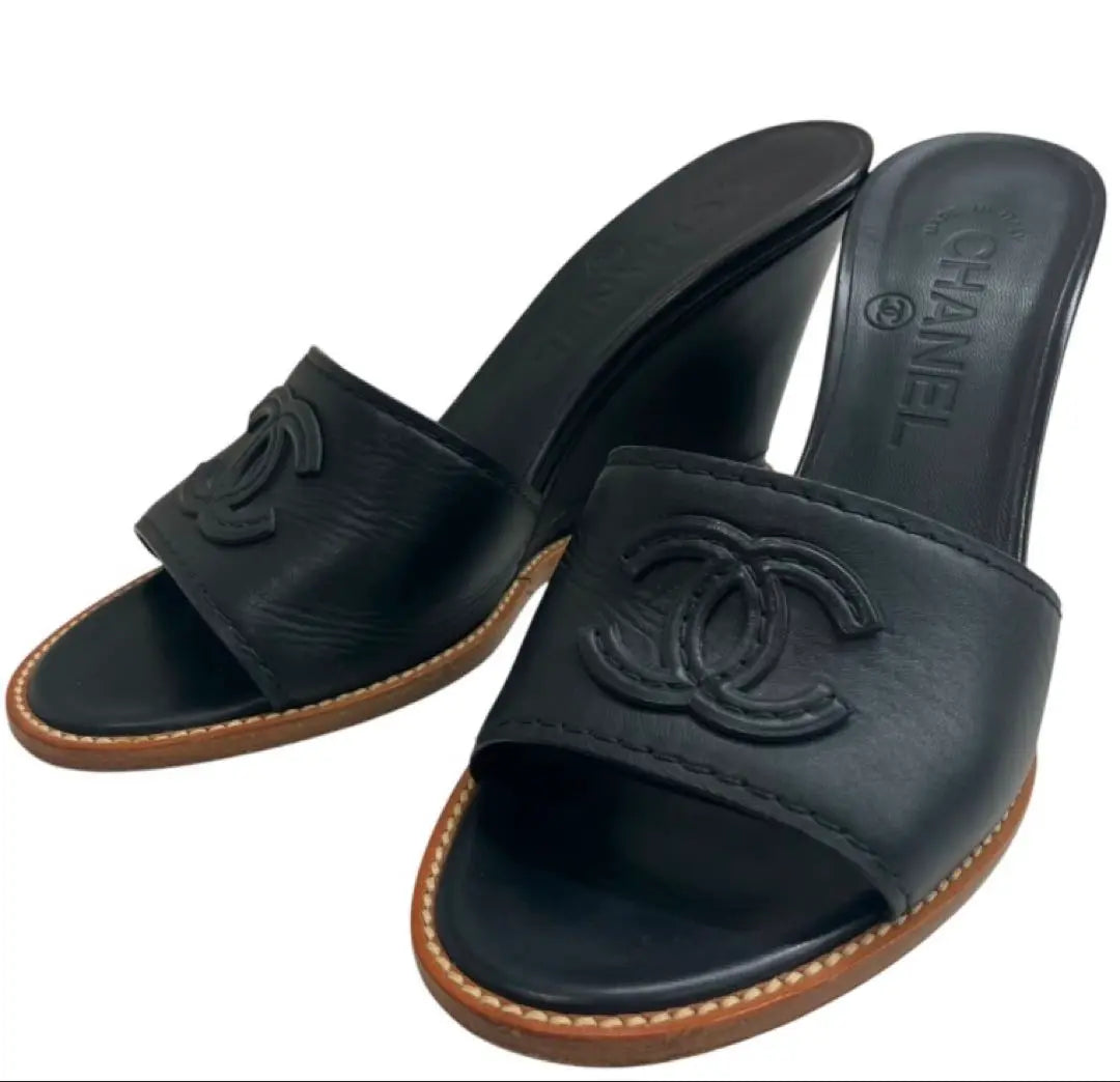 ⭐Sandalias Coco Mark Matelasse de Chanel talla 35,5 C