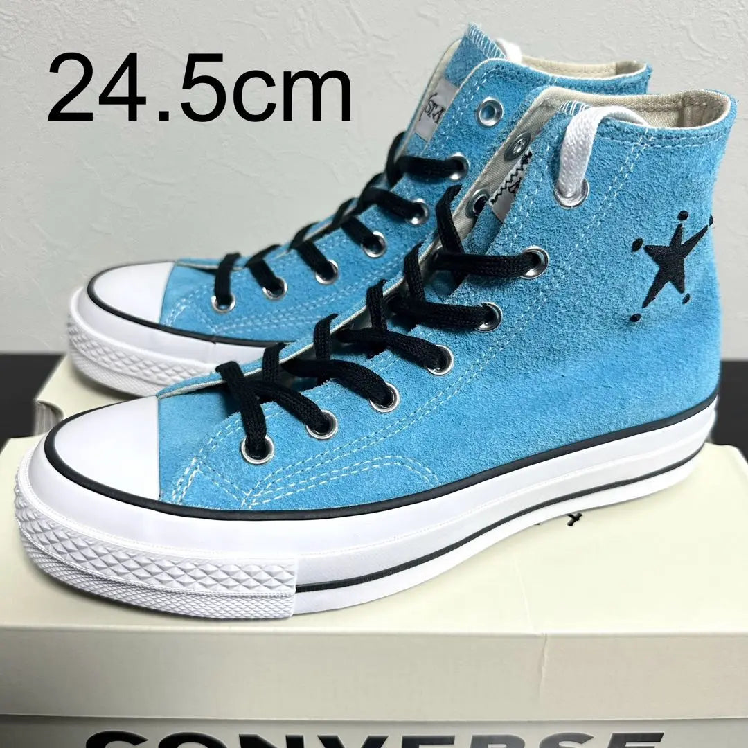 New CONVERSE×STUSSY CHUCK 70 HI Blue 24.5