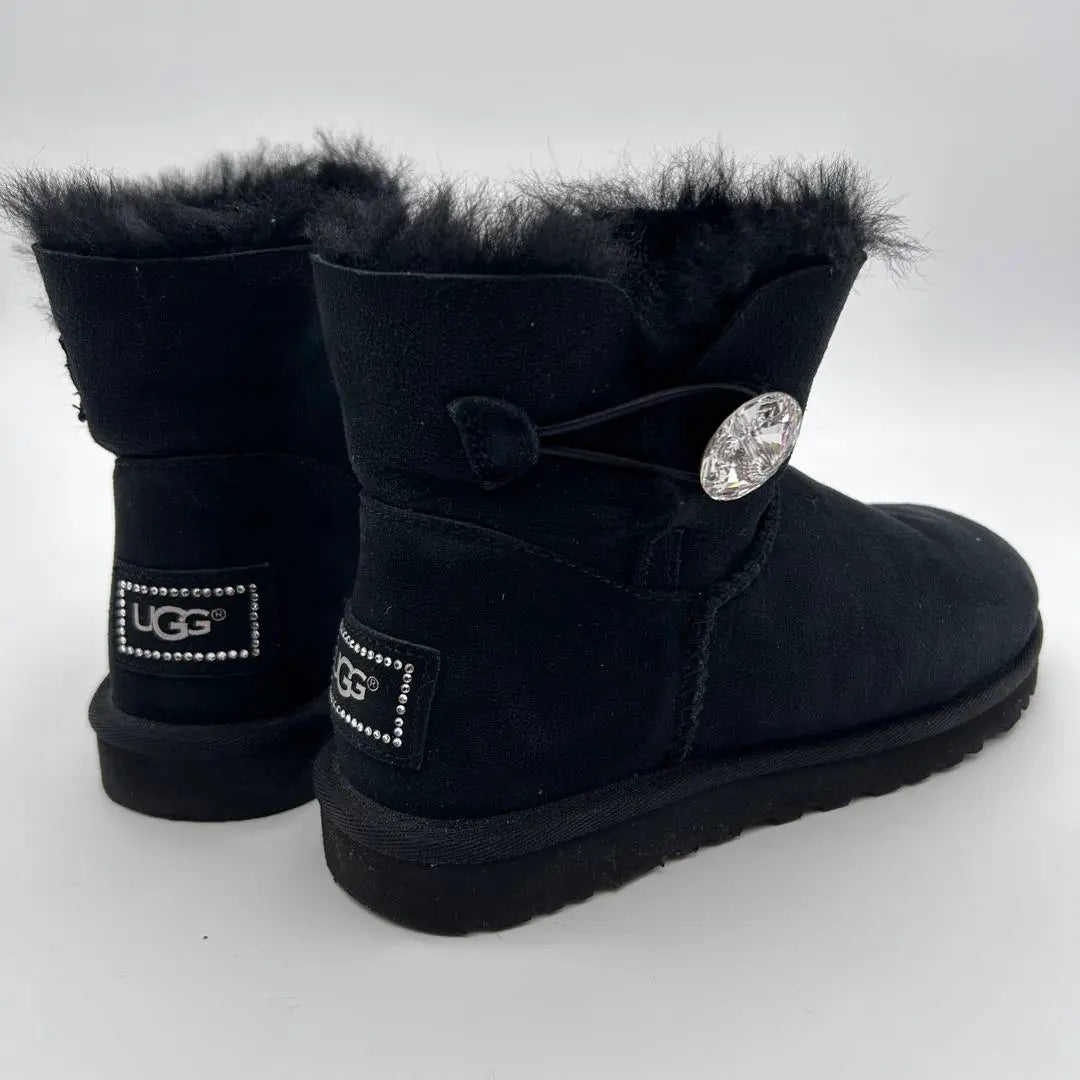 UGG Agg Mouton Boots 23cm Bailey Button Swallow Black