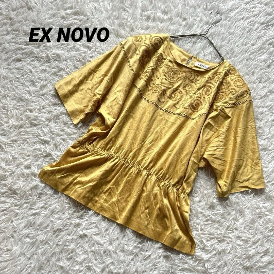 [EX NOVO] Short-sleeved blouse, cropped length, dolman sleeve vintage made in Japan