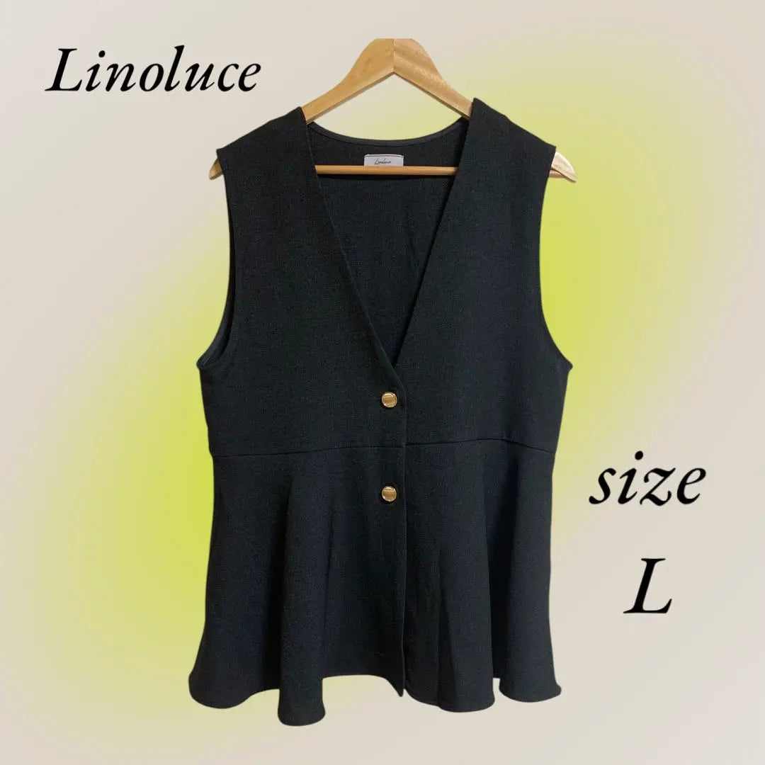 Linoluce Best Hem frill Negro Tops negros Talla L Mujer | Linoluce ベスト 裾フリル 黒 ブラック トップス Lサイズ レディース