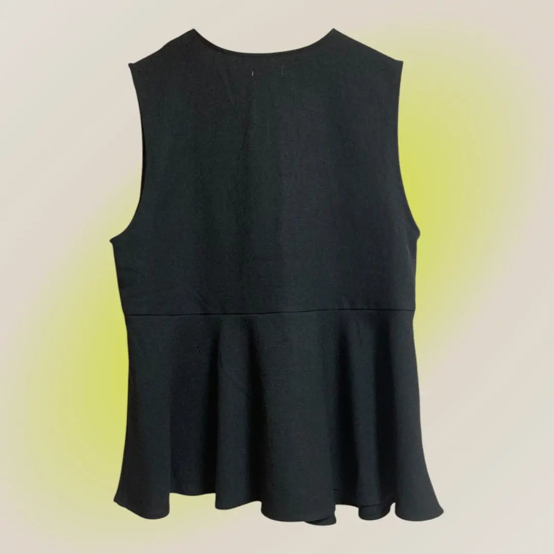 Linoluce Best Hem frill Black Black Tops L size Ladies | Linoluce ベスト 裾フリル 黒 ブラック トップス Lサイズ レディース