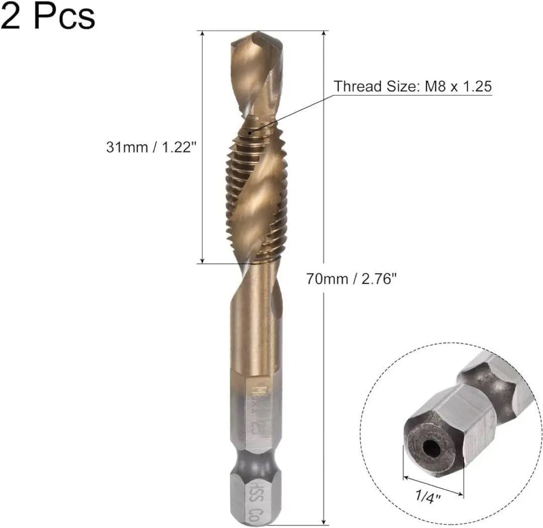 ★uxcell combination drill and tap bit M8 x 1.25