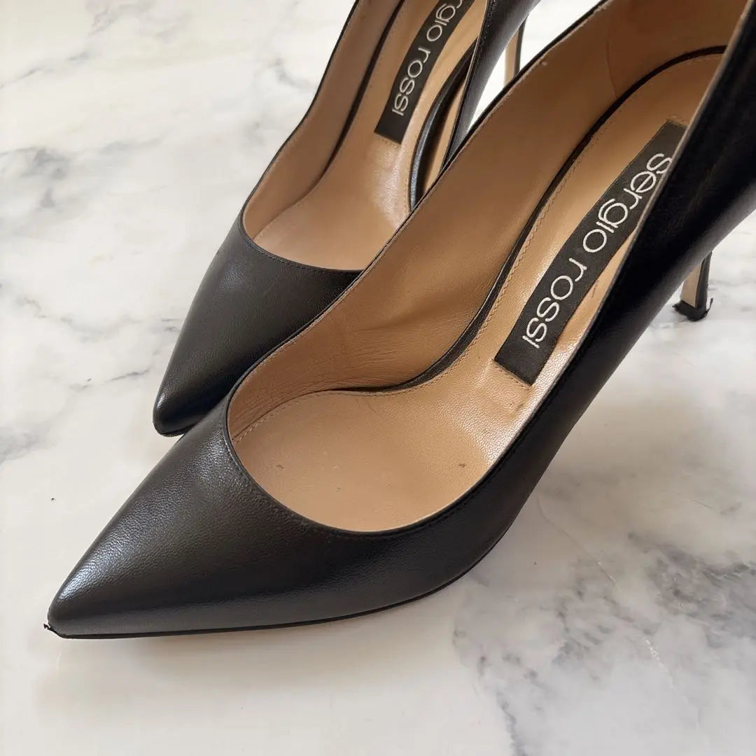 [Very popular] Sergio Rossi Black High Heels 25cm | 【大人気】Sergio Rossi セルジオロッシ　ブラックハイヒール 25cm