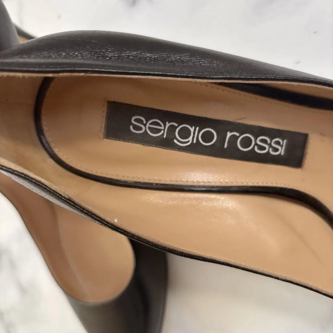 [Muy popular] Sergio Rossi Tacones altos negros 25cm | 【大人気】Sergio Rossi セルジオロッシ ブラックハイヒール 25cm